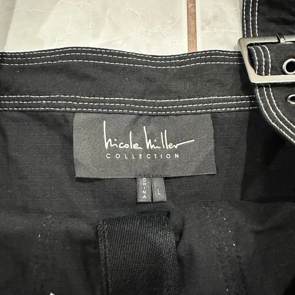 Nicole Miller Y2K Grunge 2 Piece Set Crop Top Size Large and Pants Size Small - Picture 10 of 14